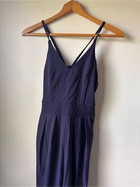 NWT! Halara Navy V-Neck Spaghetti Strap Jumpsuit